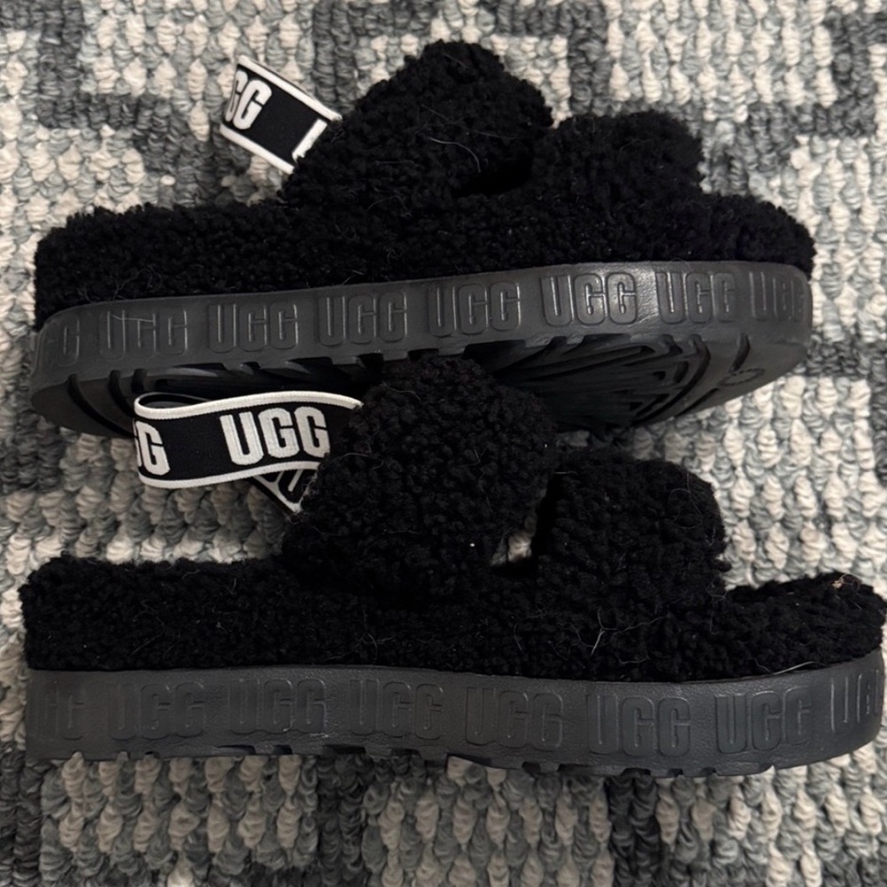 UGG Black Fluff Yeah Slippers